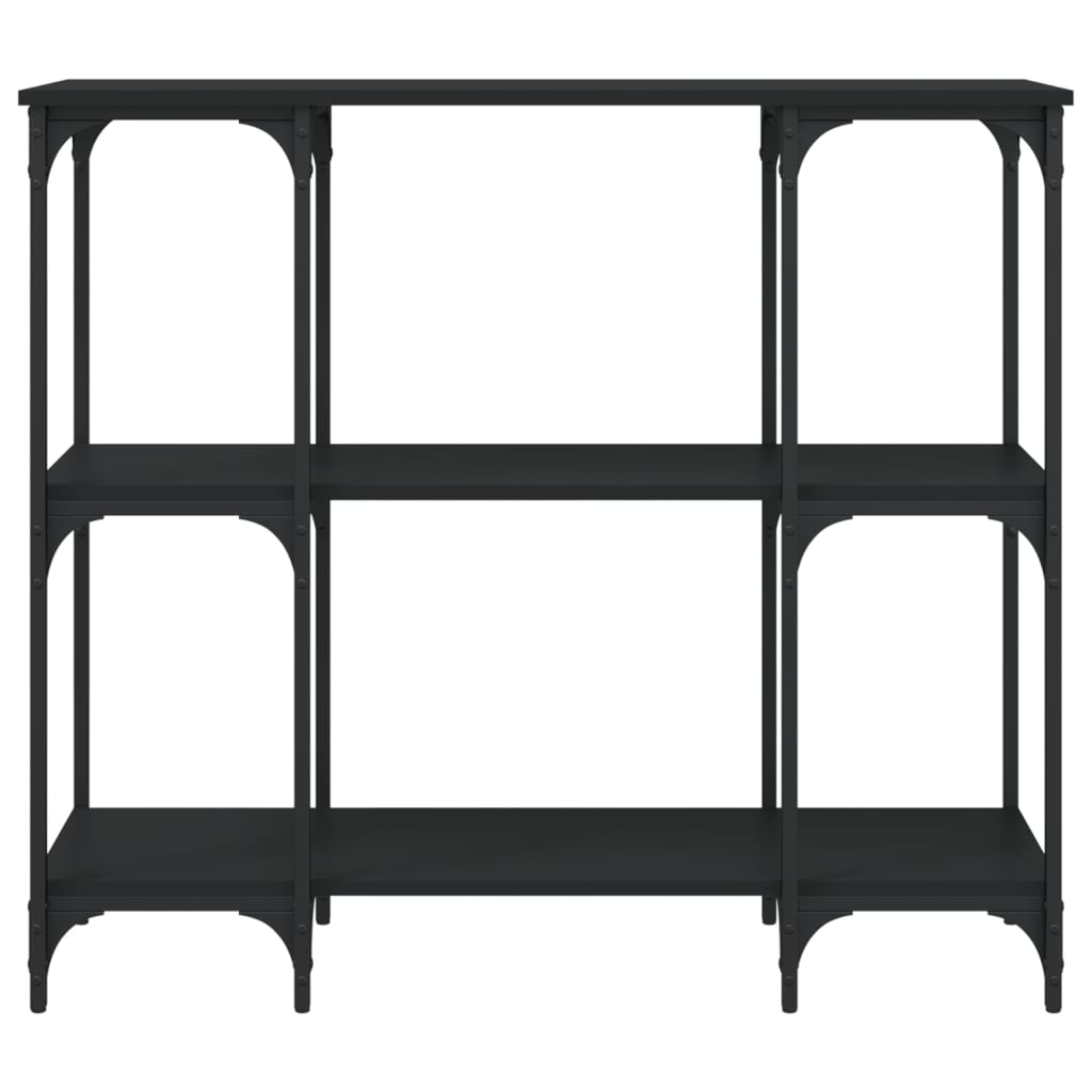 Wandtafel 102x35x90 cm bewerkt hout zwart is nu te koop bij PeponiXL, paradijselijk wonen!