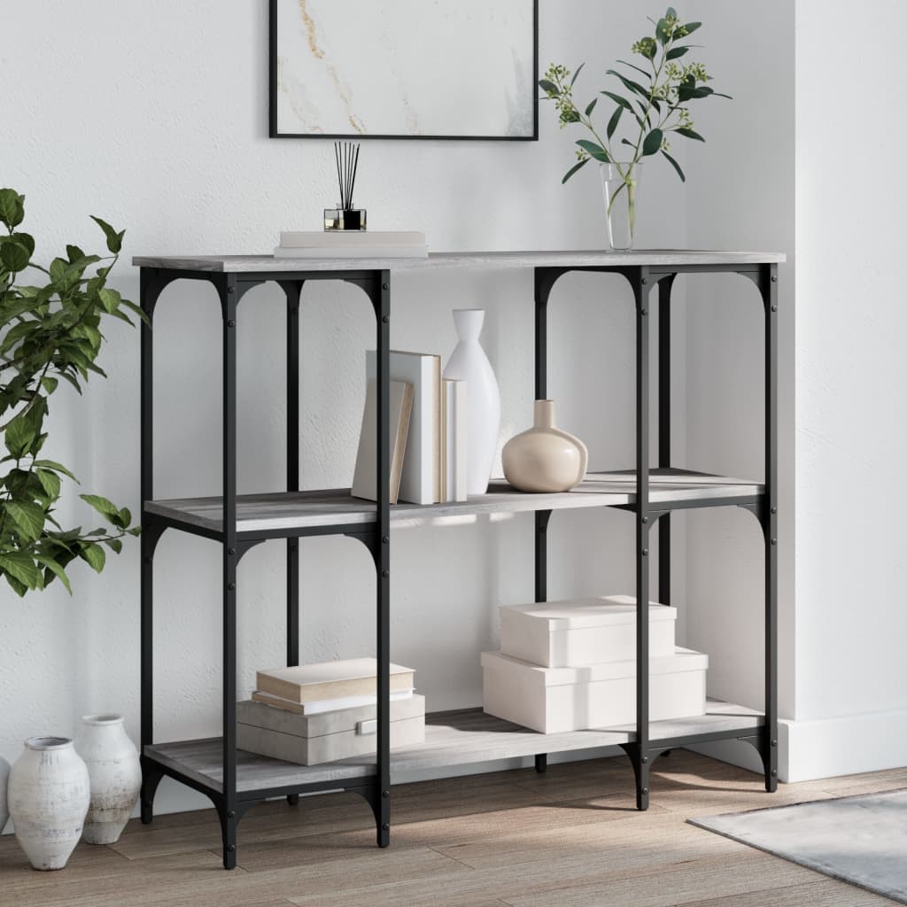 Wandtafel 102x35x90 cm bewerkt hout grijs sonoma eikenkleurig is nu te koop bij PeponiXL, paradijselijk wonen!