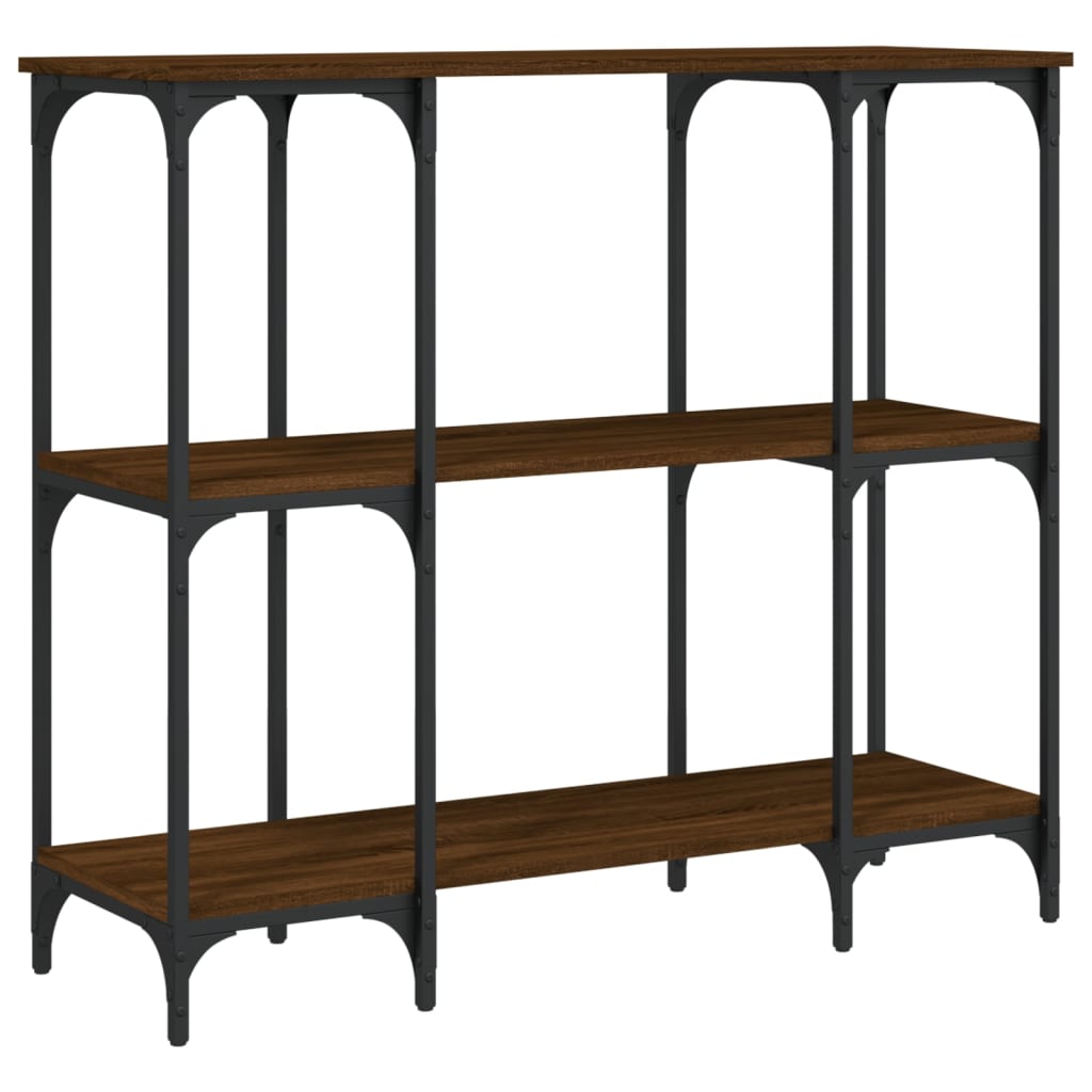 Wandtafel 102x35x90 cm bewerkt hout bruin eikenkleur is nu te koop bij PeponiXL, paradijselijk wonen!