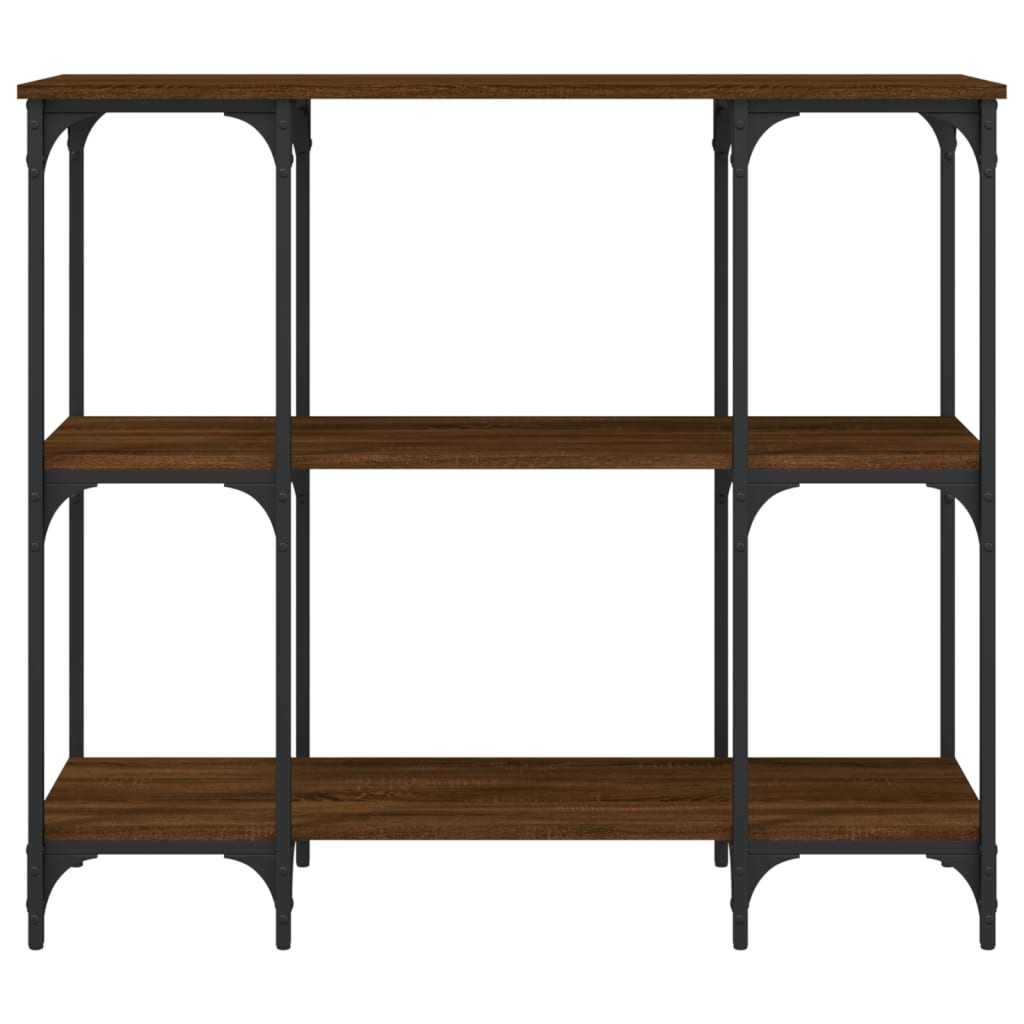 Wandtafel 102x35x90 cm bewerkt hout bruin eikenkleur is nu te koop bij PeponiXL, paradijselijk wonen!