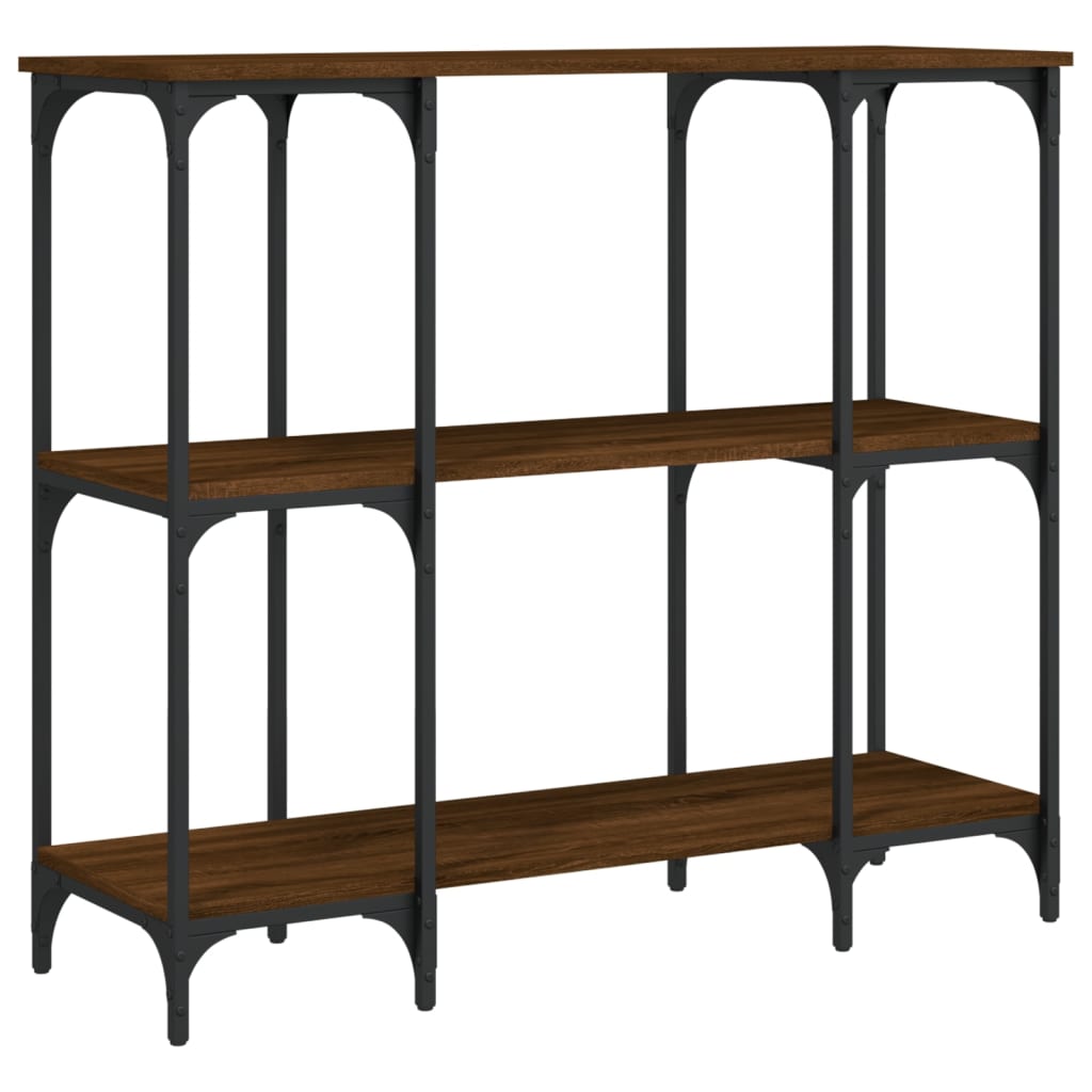Wandtafel 102x35x90 cm bewerkt hout bruin eikenkleur is nu te koop bij PeponiXL, paradijselijk wonen!