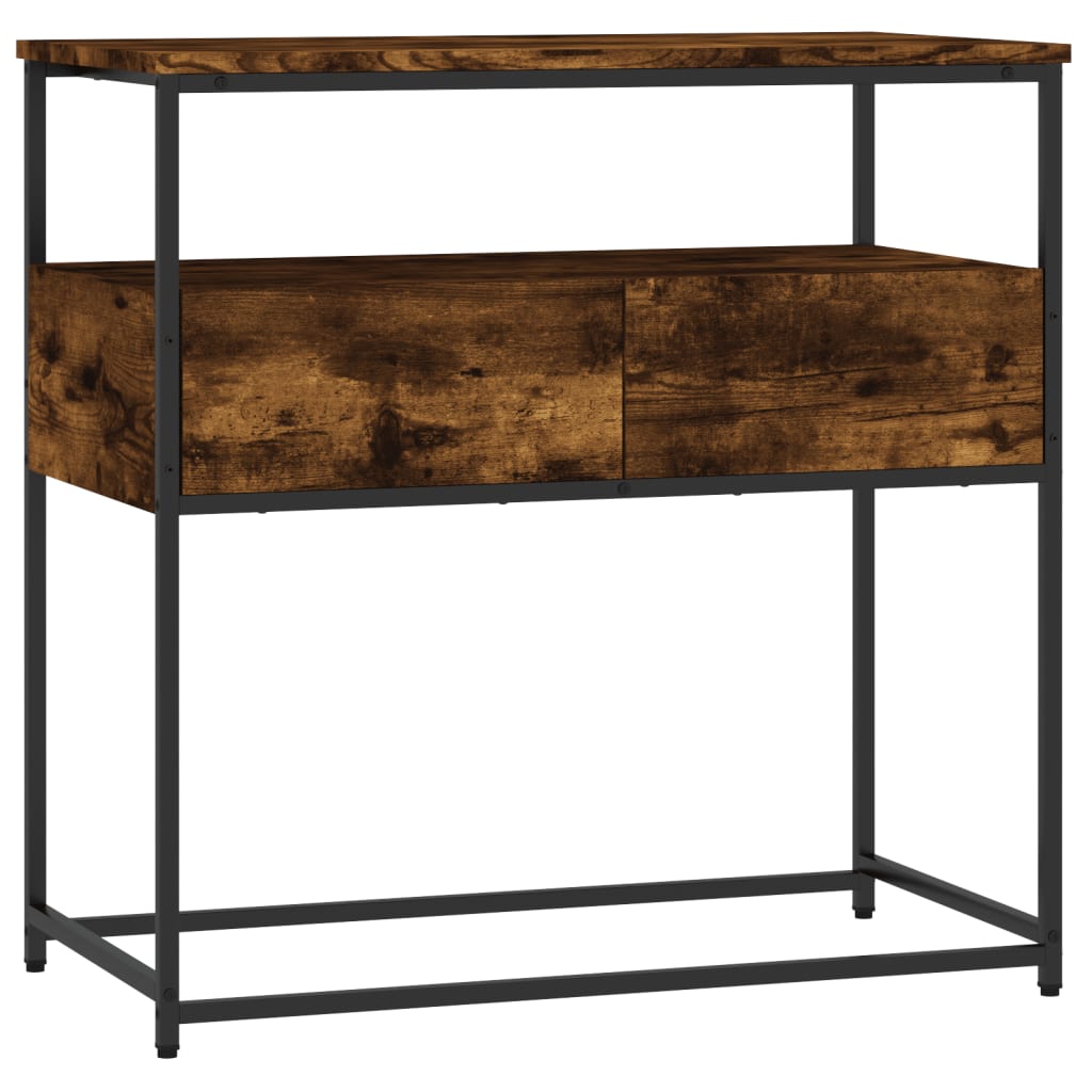Wandtafel 75x40x75 cm bewerkt hout gerookt eikenkleurig is nu te koop bij PeponiXL, paradijselijk wonen!