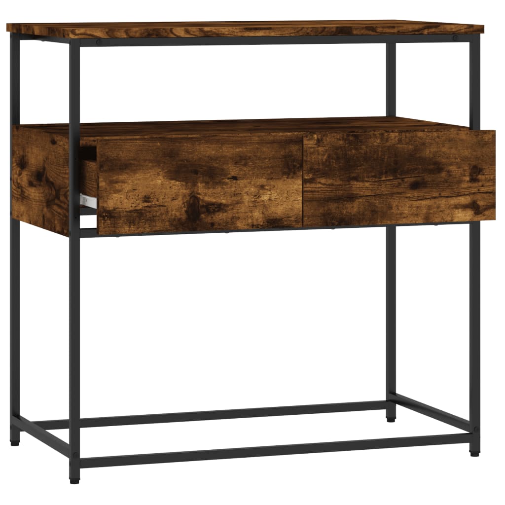 Wandtafel 75x40x75 cm bewerkt hout gerookt eikenkleurig is nu te koop bij PeponiXL, paradijselijk wonen!