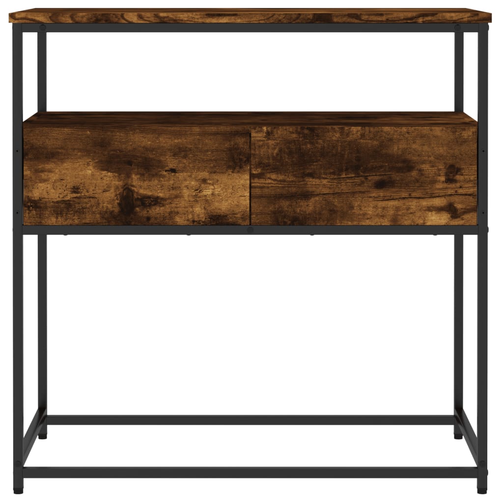 Wandtafel 75x40x75 cm bewerkt hout gerookt eikenkleurig is nu te koop bij PeponiXL, paradijselijk wonen!