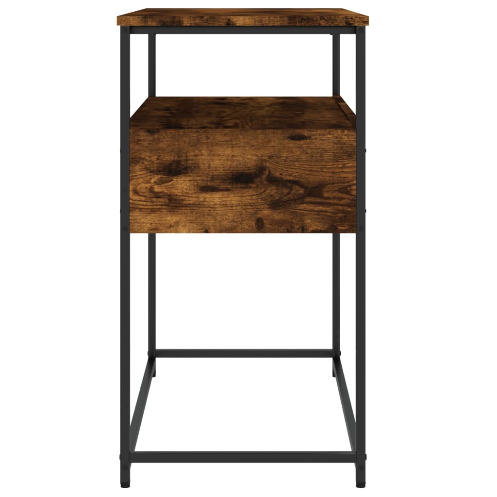 Wandtafel 75x40x75 cm bewerkt hout gerookt eikenkleurig is nu te koop bij PeponiXL, paradijselijk wonen!