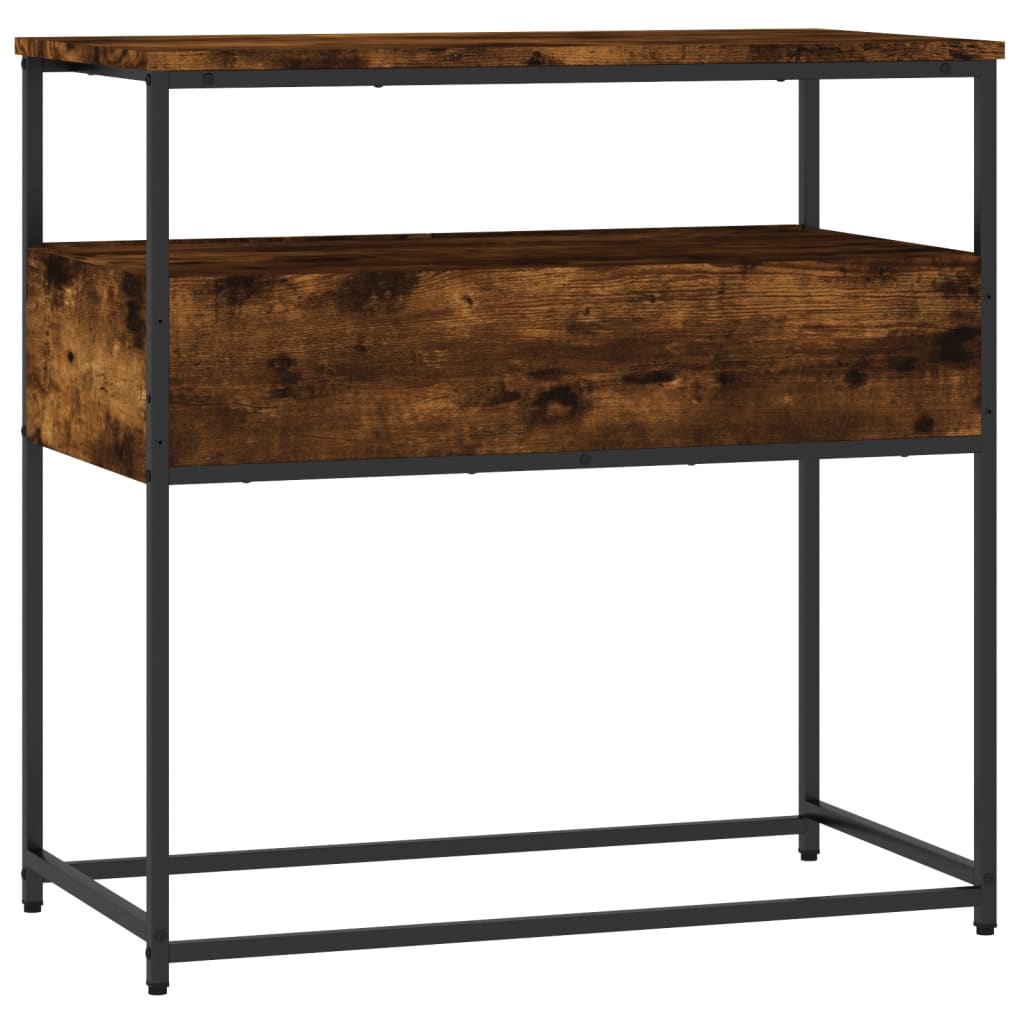 Wandtafel 75x40x75 cm bewerkt hout gerookt eikenkleurig is nu te koop bij PeponiXL, paradijselijk wonen!