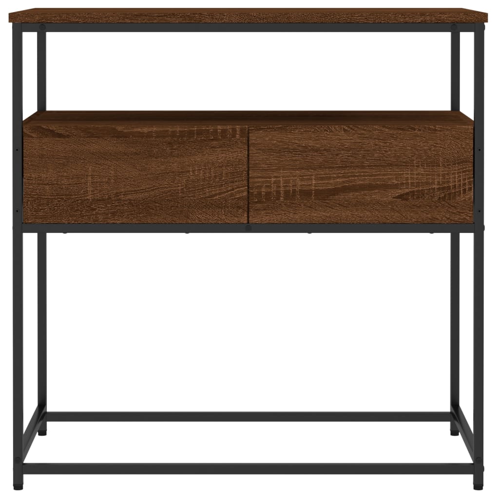 Wandtafel 75x40x75 cm bewerkt hout bruin eikenkleur is nu te koop bij PeponiXL, paradijselijk wonen!