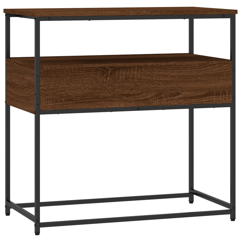 Wandtafel 75x40x75 cm bewerkt hout bruin eikenkleur is nu te koop bij PeponiXL, paradijselijk wonen!