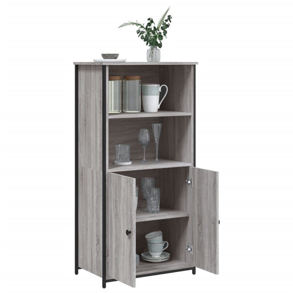 Hoge kast 62x36x121,5 cm bewerkt hout grijs sonoma is nu te koop bij PeponiXL, paradijselijk wonen!