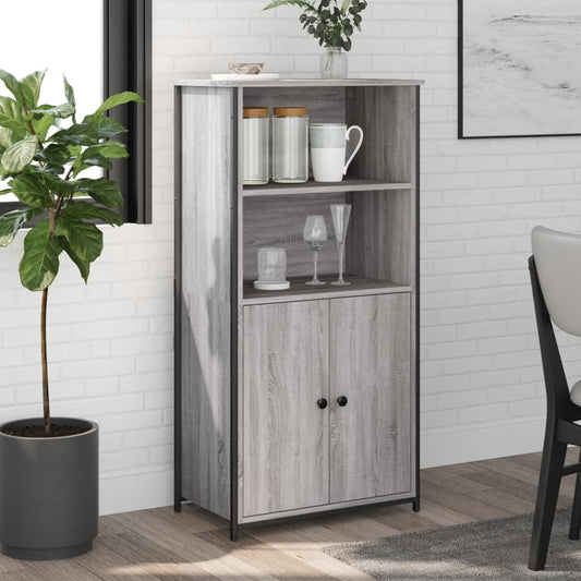 Hoge kast 62x36x121,5 cm bewerkt hout grijs sonoma is nu te koop bij PeponiXL, paradijselijk wonen!