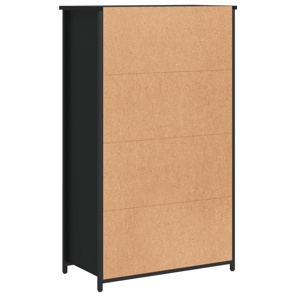 Hoge kast 62x32x103,5 cm bewerkt hout zwart is nu te koop bij PeponiXL, paradijselijk wonen!