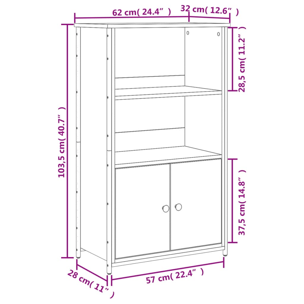 Hoge kast 62x32x103,5 cm bewerkt hout zwart is nu te koop bij PeponiXL, paradijselijk wonen!