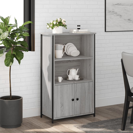 Hoge kast 62x32x103,5 cm bewerkt hout grijs sonoma eikenkleurig is nu te koop bij PeponiXL, paradijselijk wonen!