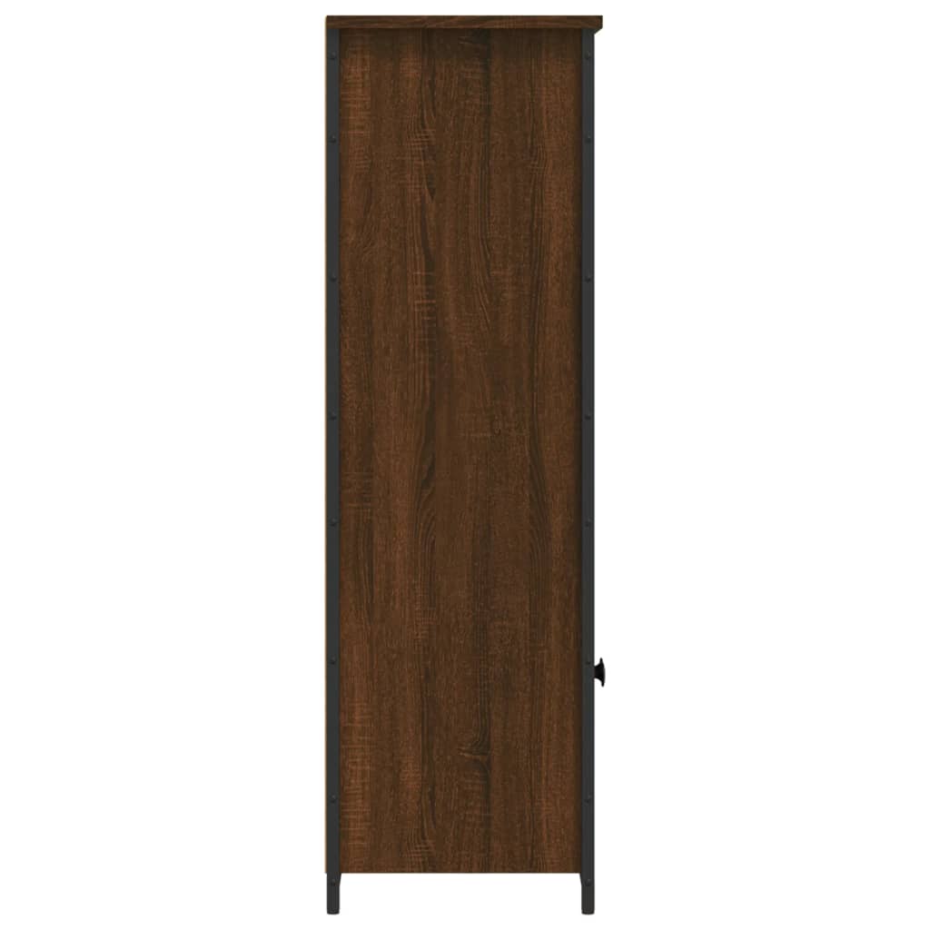 Hoge kast 62x32x103,5 cm bewerkt hout bruin eikenkleur is nu te koop bij PeponiXL, paradijselijk wonen!