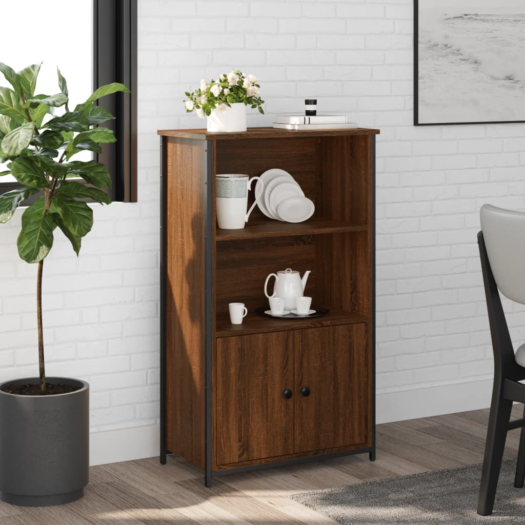 Hoge kast 62x32x103,5 cm bewerkt hout bruin eikenkleur is nu te koop bij PeponiXL, paradijselijk wonen!