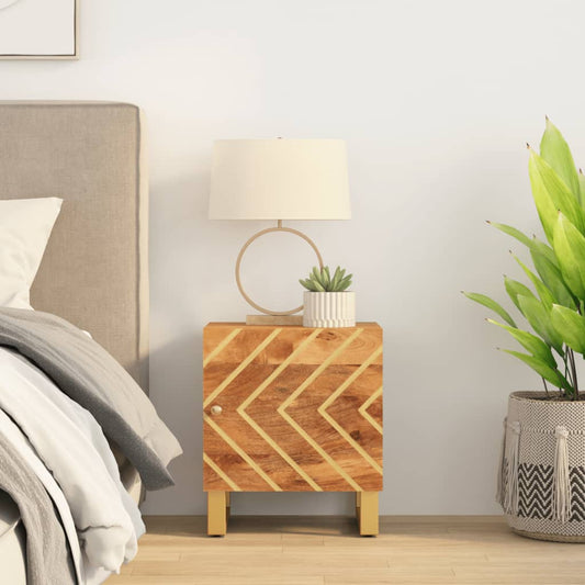 Nachtkastje massief mangohout bruin en zwart is nu te koop bij PeponiXL, paradijselijk wonen!