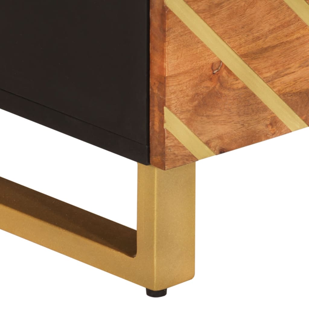 Tv-meubel 70x33,5x46 cm massief mangohout bruin en zwart is nu te koop bij PeponiXL, paradijselijk wonen!