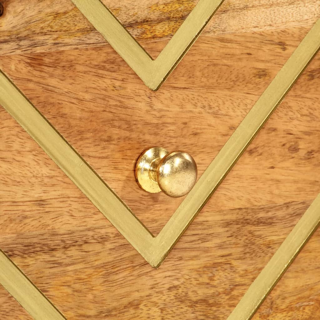 Nachtkastje massief mangohout bruin en zwart is nu te koop bij PeponiXL, paradijselijk wonen!
