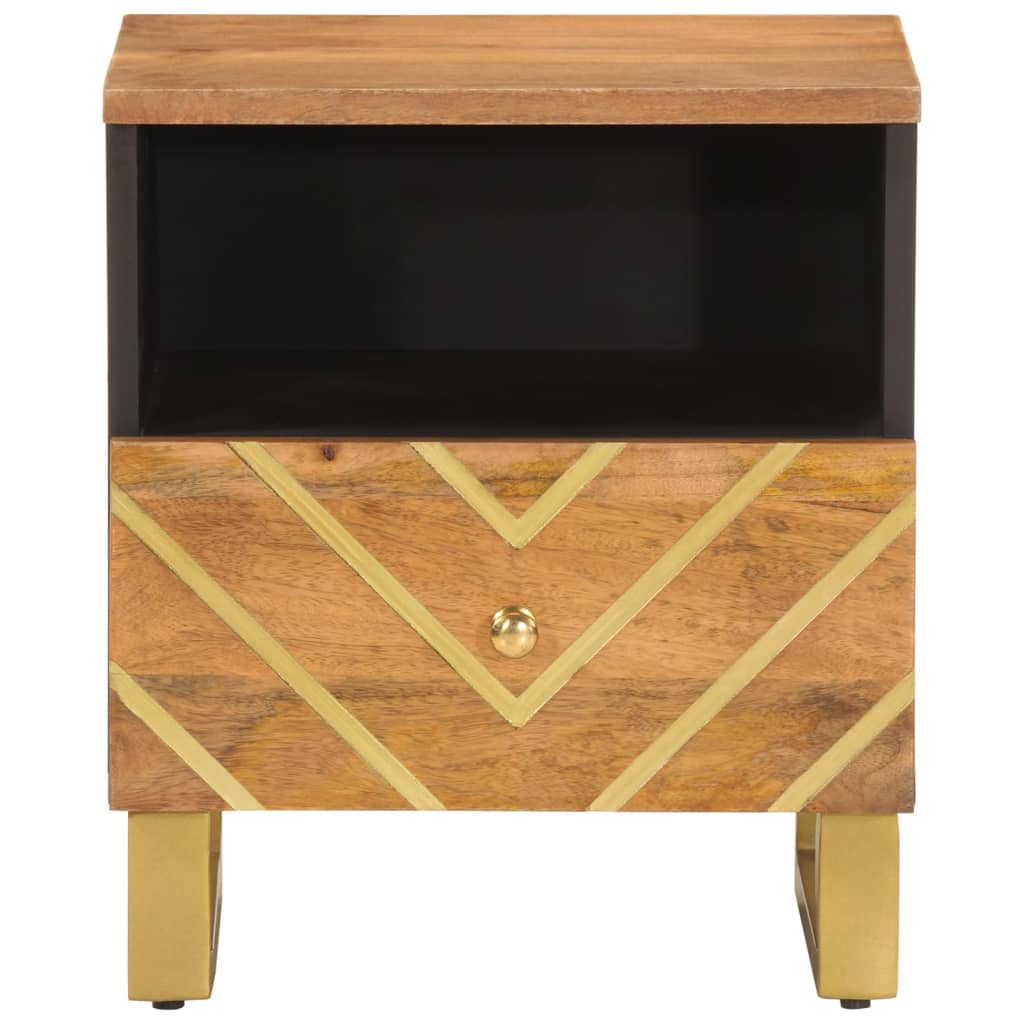 Nachtkastjes 2 st massief mangohout bruin en zwart is nu te koop bij PeponiXL, paradijselijk wonen!