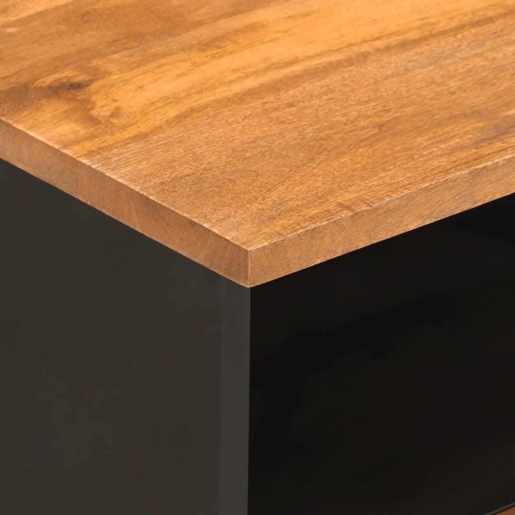 Nachtkastjes 2 st massief mangohout bruin en zwart is nu te koop bij PeponiXL, paradijselijk wonen!