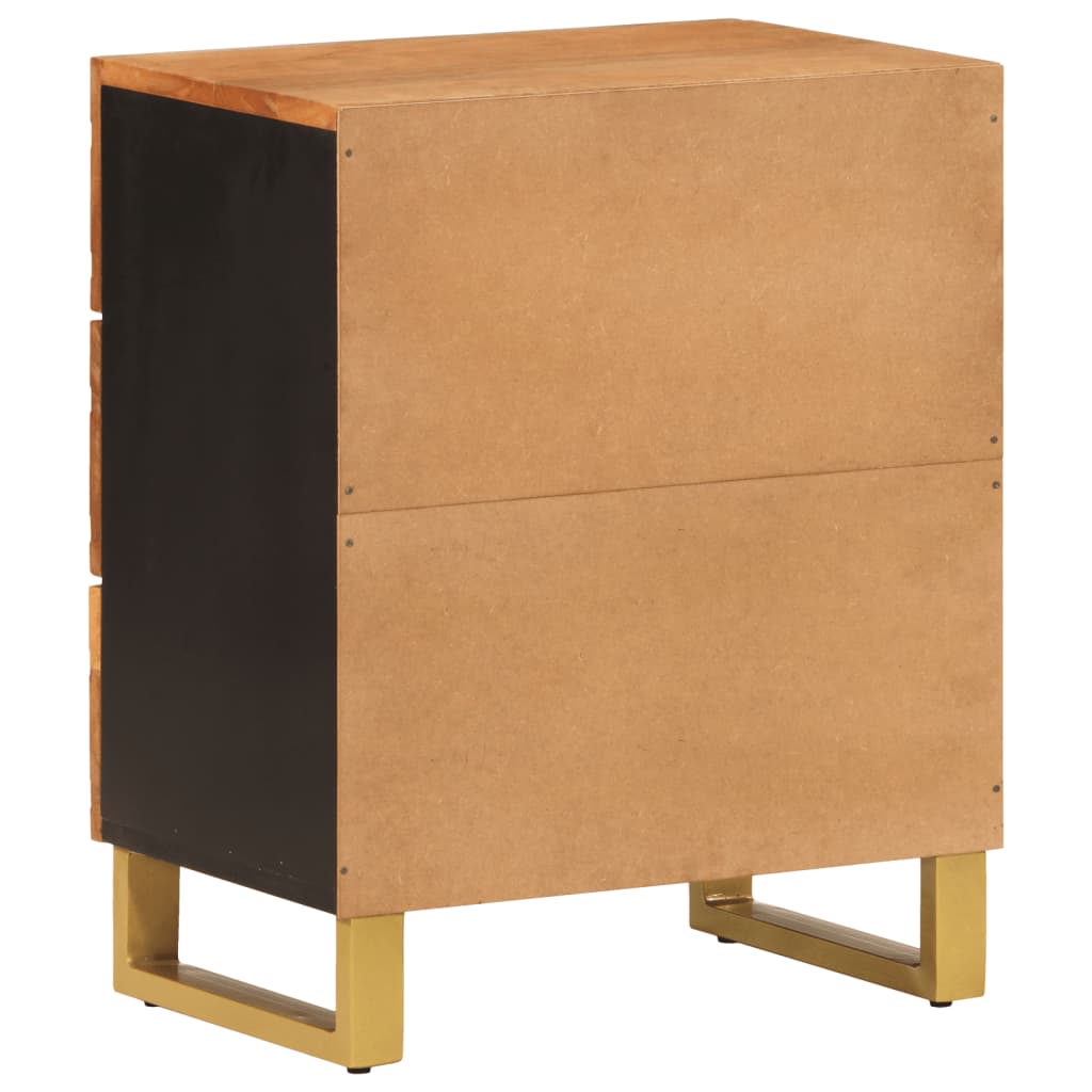 Nachtkastje 50x33x60 cm massief mangohout bruin en zwart is nu te koop bij PeponiXL, paradijselijk wonen!