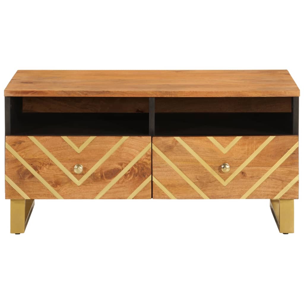 Salontafel 80x54x40 cm massief mangohout bruin en zwart is nu te koop bij PeponiXL, paradijselijk wonen!