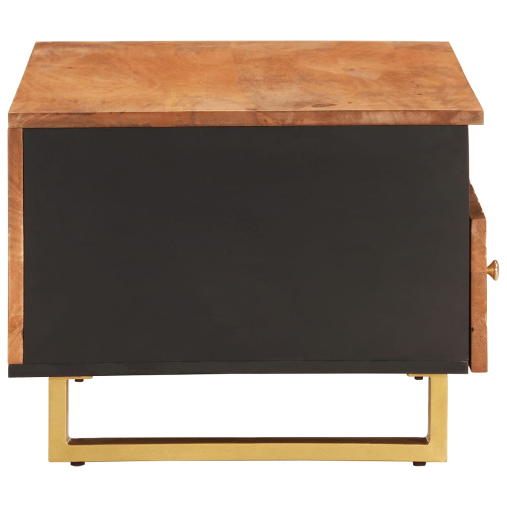 Salontafel 80x54x40 cm massief mangohout bruin en zwart is nu te koop bij PeponiXL, paradijselijk wonen!
