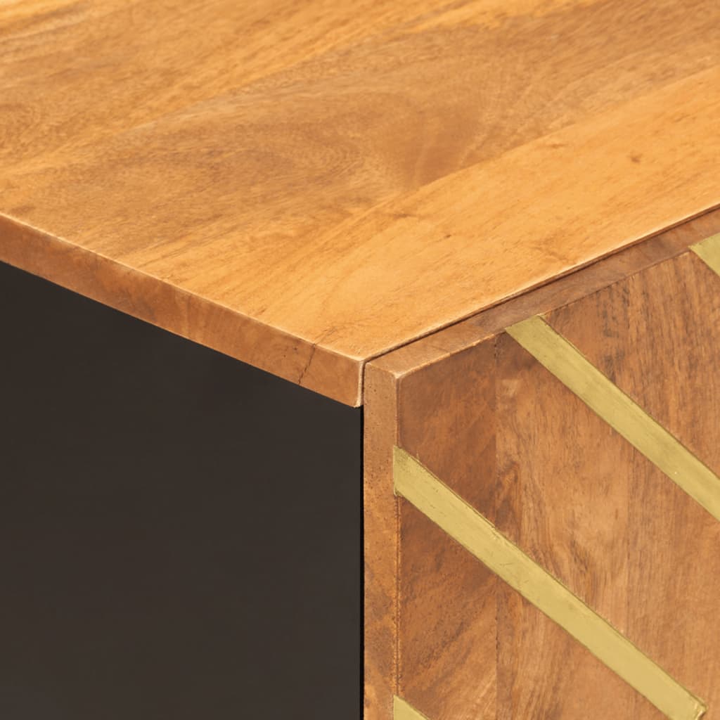 Tv-meubel 80x31,5x46 cm massief mangohout bruin en zwart is nu te koop bij PeponiXL, paradijselijk wonen!