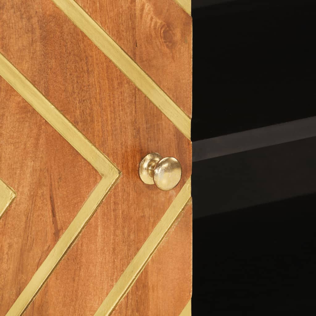 Tv-meubel 80x31,5x46 cm massief mangohout bruin en zwart is nu te koop bij PeponiXL, paradijselijk wonen!