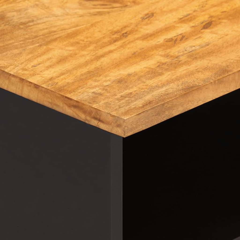 Tv-meubel 80x33,5x46 cm massief mangohout bruin en zwart is nu te koop bij PeponiXL, paradijselijk wonen!