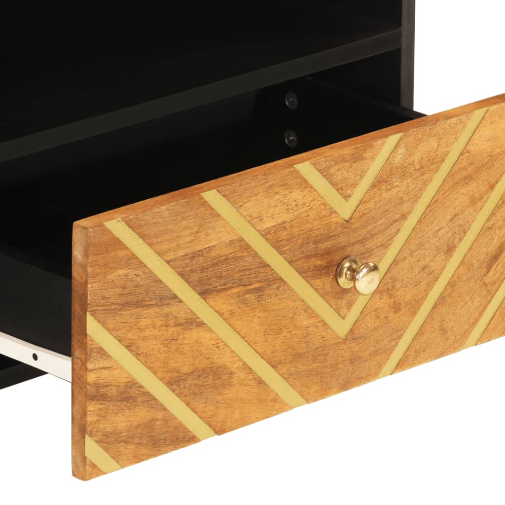 Tv-meubel 80x33,5x46 cm massief mangohout bruin en zwart is nu te koop bij PeponiXL, paradijselijk wonen!