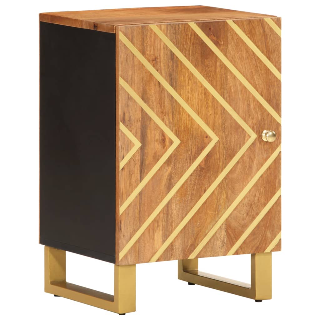 Badkamerkast 38x33,5x58 cm massief mangohout bruin en zwart is nu te koop bij PeponiXL, paradijselijk wonen!