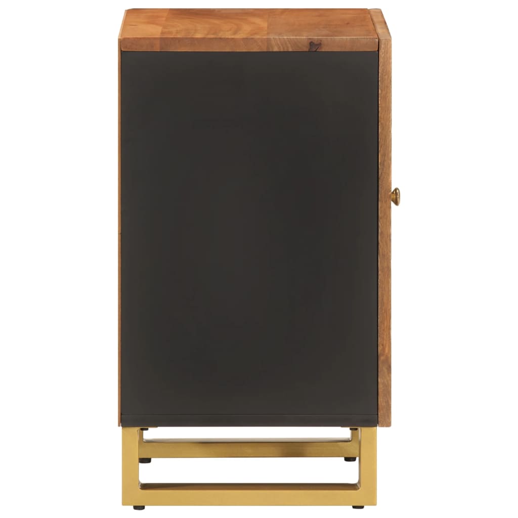 Badkamerkast 38x33,5x58 cm massief mangohout bruin en zwart is nu te koop bij PeponiXL, paradijselijk wonen!