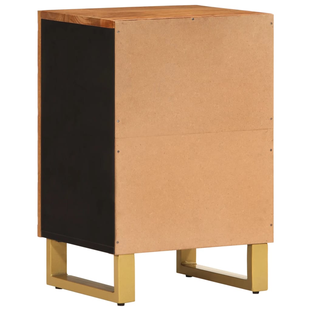Badkamerkast 38x33,5x58 cm massief mangohout bruin en zwart is nu te koop bij PeponiXL, paradijselijk wonen!