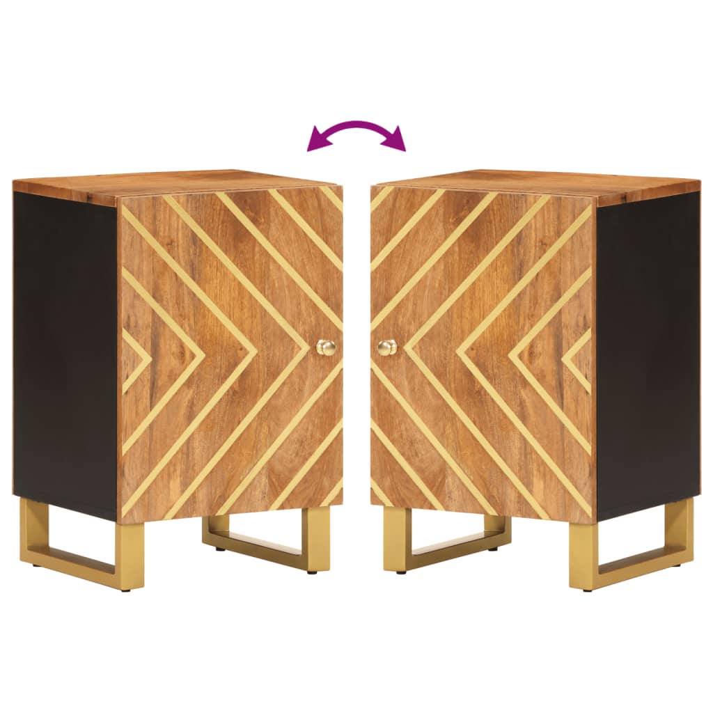 Badkamerkast 38x33,5x58 cm massief mangohout bruin en zwart is nu te koop bij PeponiXL, paradijselijk wonen!