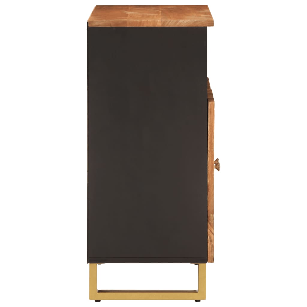 Dressoir 60x33,5x75 cm massief mangohout bruin en zwart is nu te koop bij PeponiXL, paradijselijk wonen!