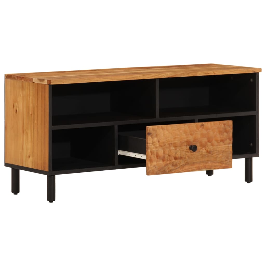 Tv-meubel 100x33x46 cm massief acaciahout is nu te koop bij PeponiXL, paradijselijk wonen!