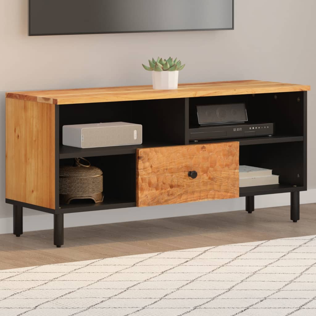 Tv-meubel 100x33x46 cm massief acaciahout is nu te koop bij PeponiXL, paradijselijk wonen!