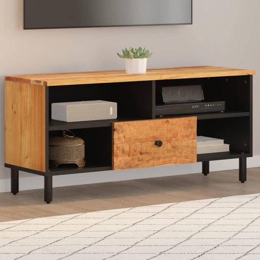 Tv-meubel 100x33x46 cm massief acaciahout is nu te koop bij PeponiXL, paradijselijk wonen!
