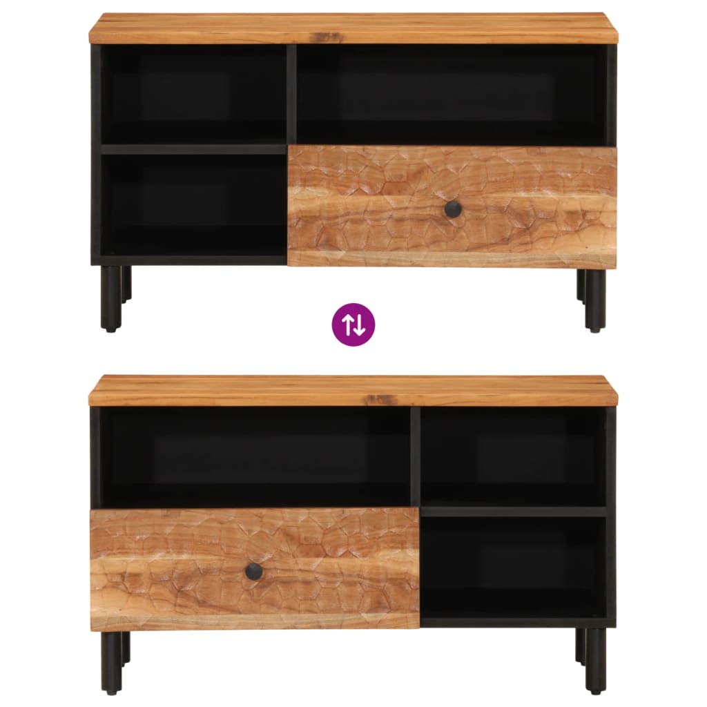 Tv-meubel 80x33x46 cm massief acaciahout is nu te koop bij PeponiXL, paradijselijk wonen!