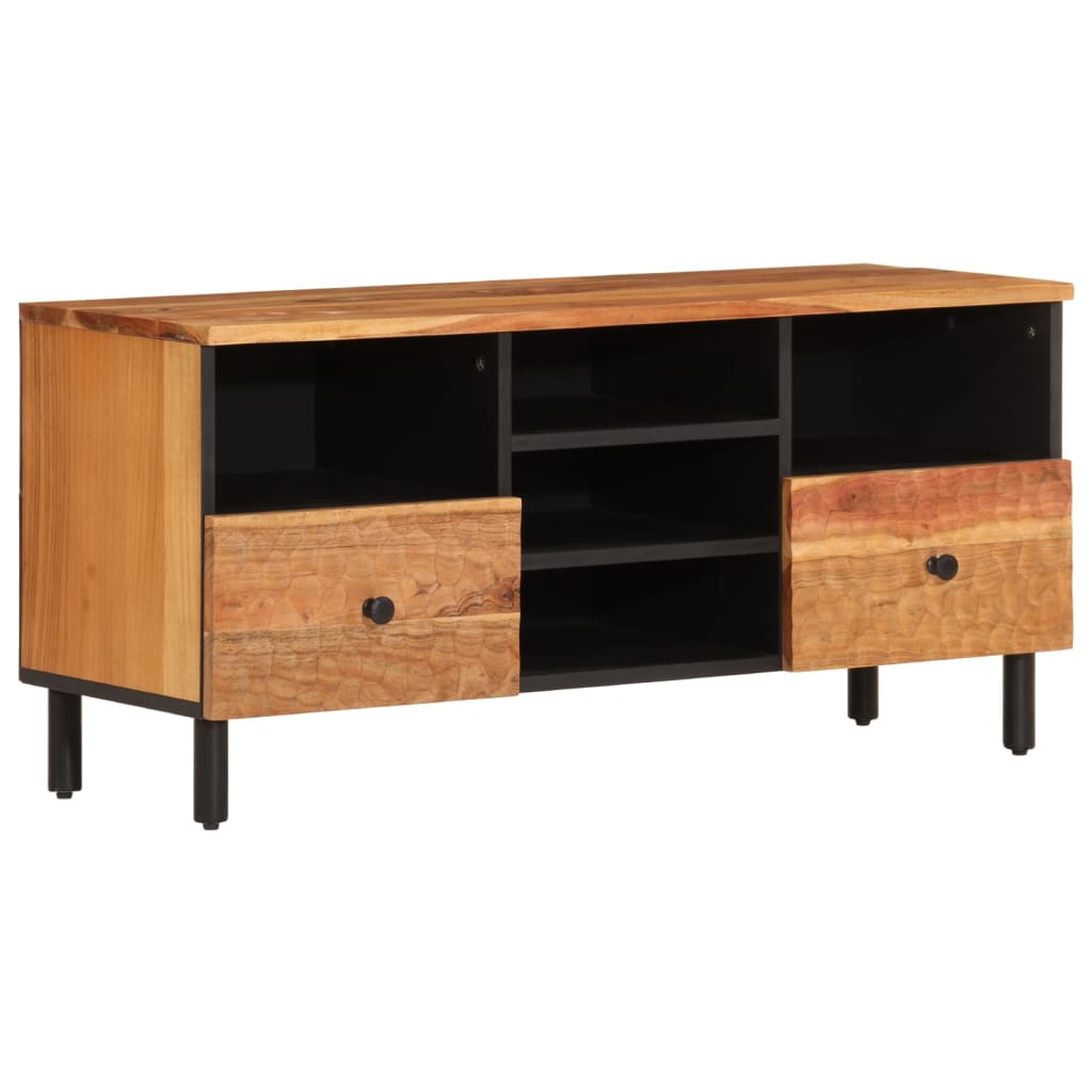 Tv-meubel 100x33x46 cm massief acaciahout is nu te koop bij PeponiXL, paradijselijk wonen!