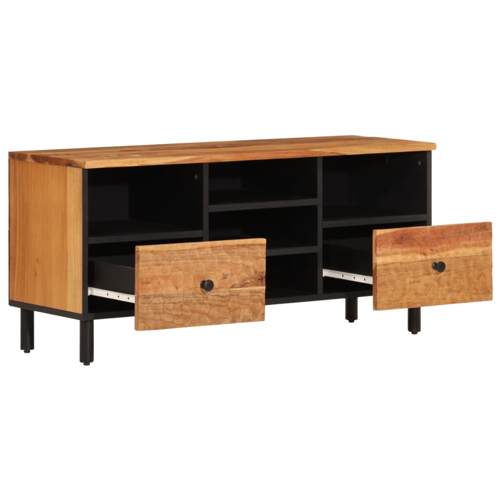 Tv-meubel 100x33x46 cm massief acaciahout is nu te koop bij PeponiXL, paradijselijk wonen!
