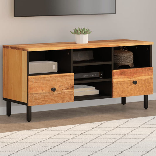 Tv-meubel 100x33x46 cm massief acaciahout is nu te koop bij PeponiXL, paradijselijk wonen!