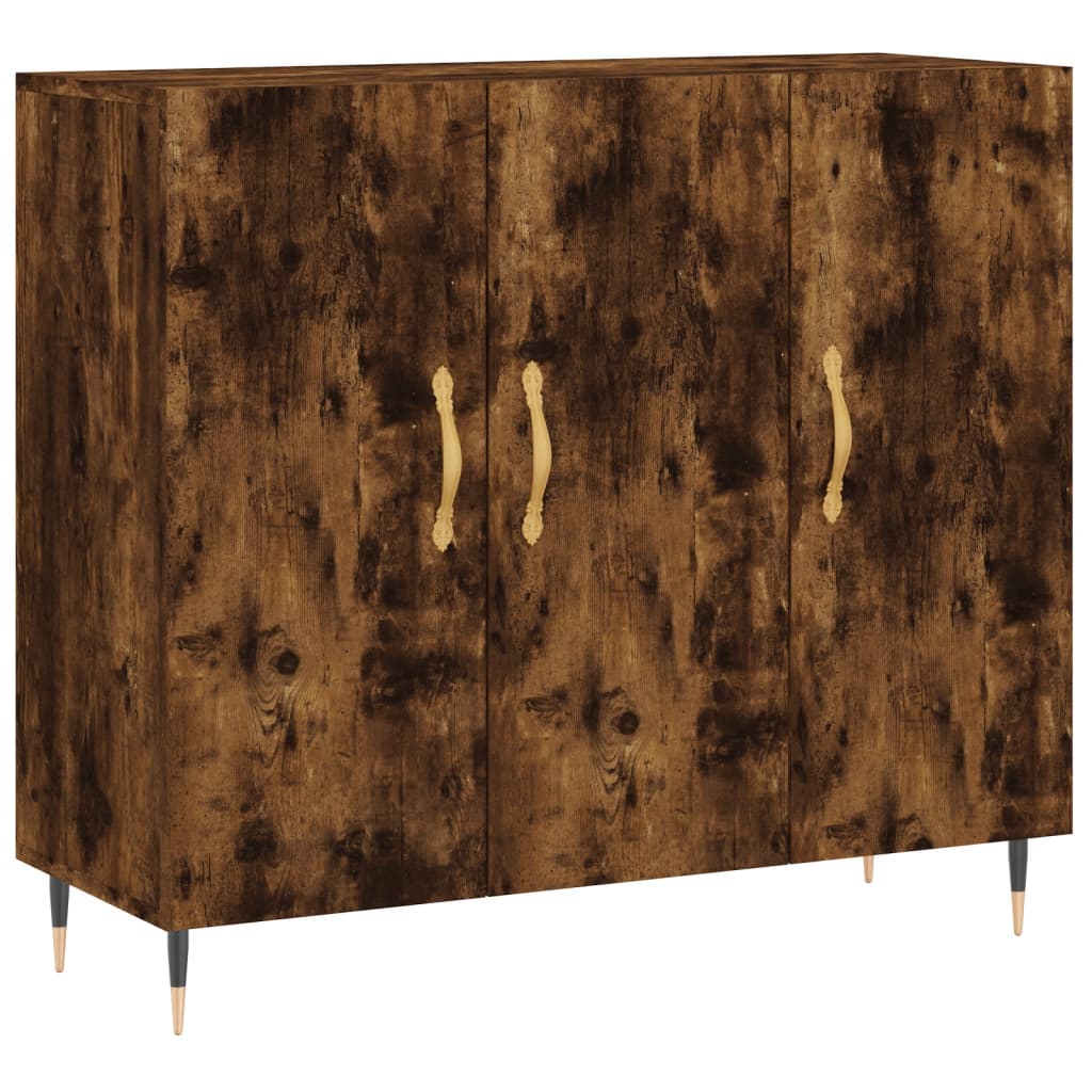 Dressoir 90x34x80 cm bewerkt hout gerookt eikenkleurig is nu te koop bij PeponiXL, paradijselijk wonen!