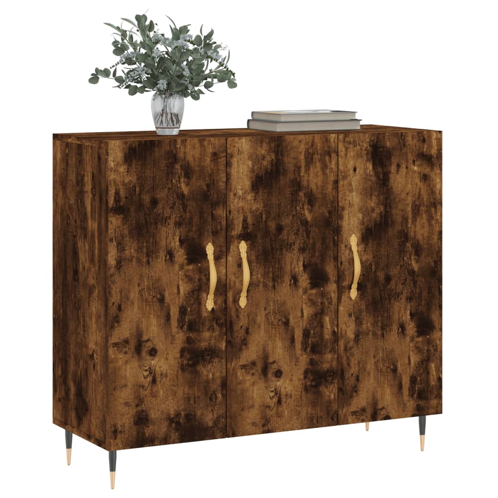 Dressoir 90x34x80 cm bewerkt hout gerookt eikenkleurig is nu te koop bij PeponiXL, paradijselijk wonen!