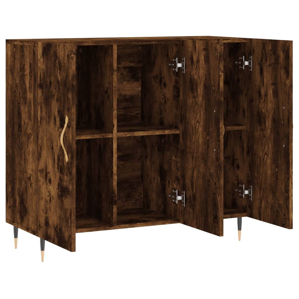 Dressoir 90x34x80 cm bewerkt hout gerookt eikenkleurig is nu te koop bij PeponiXL, paradijselijk wonen!