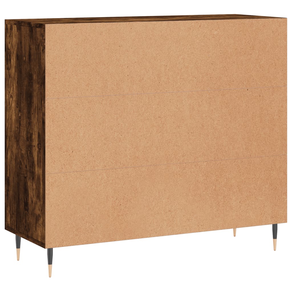 Dressoir 90x34x80 cm bewerkt hout gerookt eikenkleurig is nu te koop bij PeponiXL, paradijselijk wonen!
