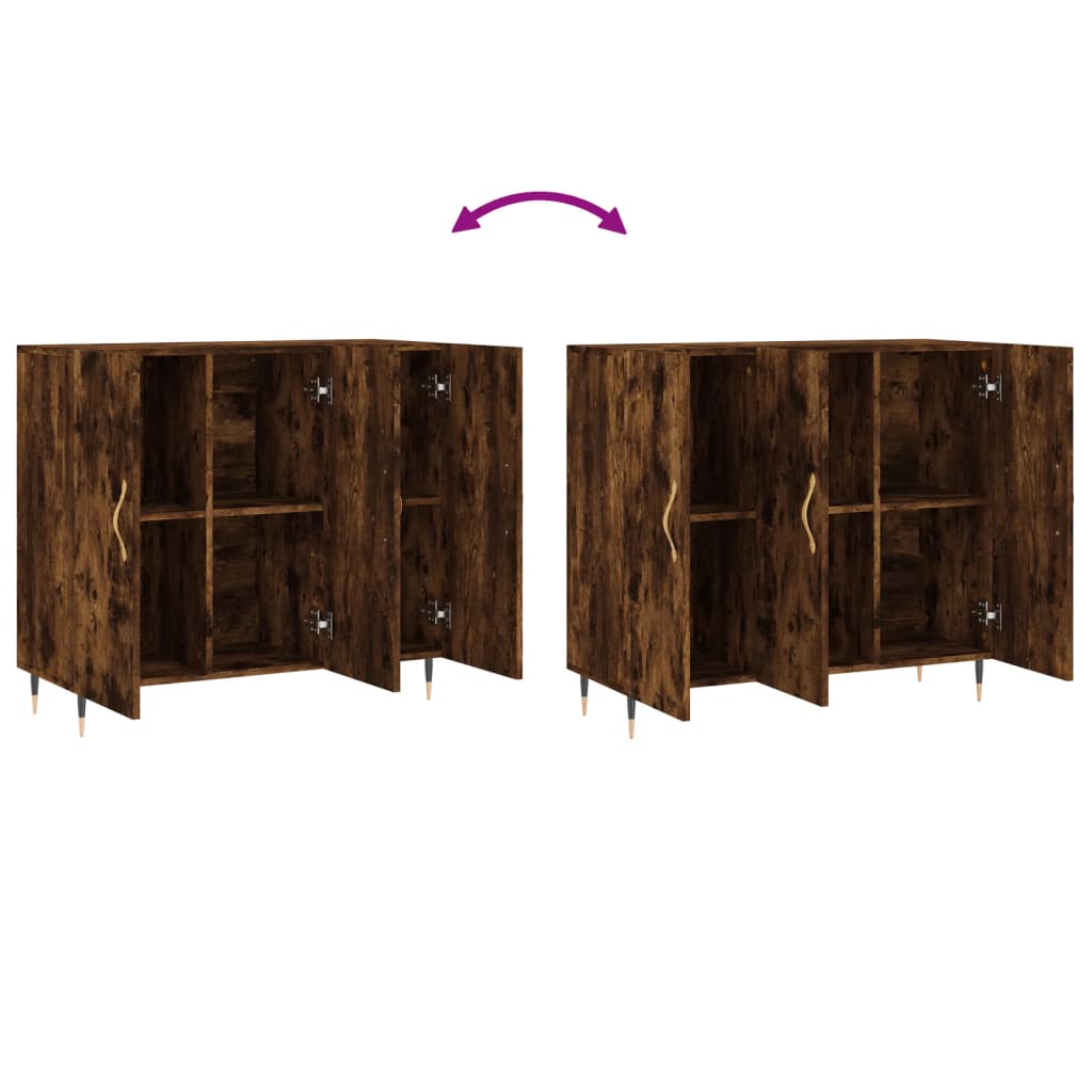 Dressoir 90x34x80 cm bewerkt hout gerookt eikenkleurig is nu te koop bij PeponiXL, paradijselijk wonen!