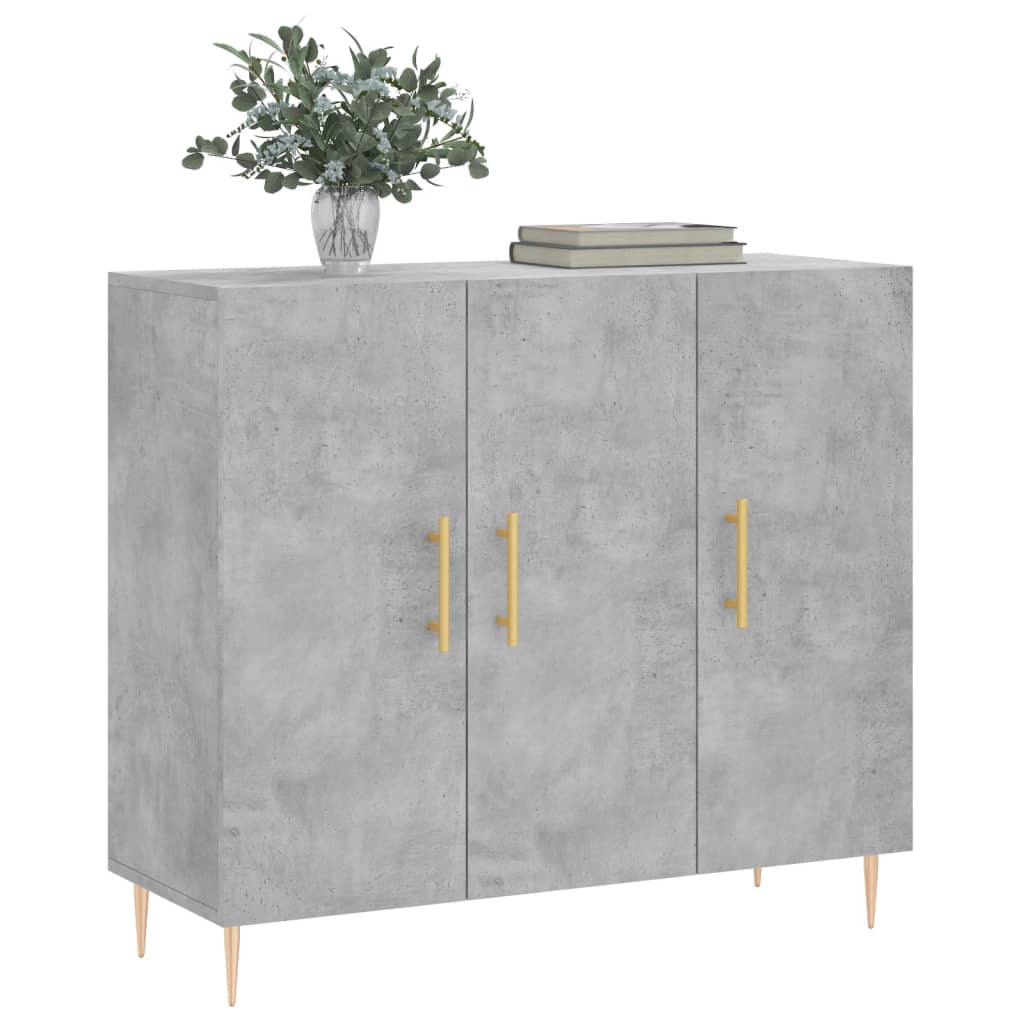 Dressoir 90x34x80 cm bewerkt hout betongrijs is nu te koop bij PeponiXL, paradijselijk wonen!