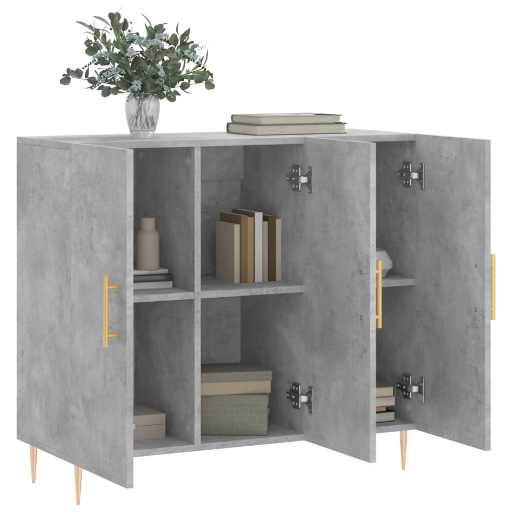 Dressoir 90x34x80 cm bewerkt hout betongrijs is nu te koop bij PeponiXL, paradijselijk wonen!